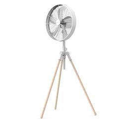 Newlux - Staande ventilator W3050 met 5 metalen vleugels, in hoogte verstelbaar 120 – 130 cm, automatische oscillatie 80 ° en 3 snelheden. Opvouwbare statiefventilator met koperen motor 50 W (wit)