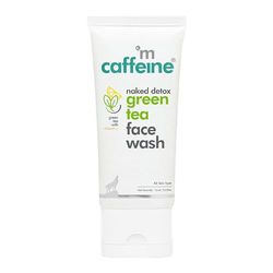 mCaffeine Naked Detox Green Tea Face Wash - Controls Oil, Protects from Sun Damage - Hyaluronic Acid and Caffeine for Hydrated, Toned Skin - 75 ml