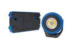 as-Schwabe 42380 Station de charge à induction et projecteur LED sans fil Li-ion 3,7 V 2600 mAh 18650 avec support rabattable à 180° avec aimant intégré IP65 Interrupteur à 4 niveaux de luminosité Noir