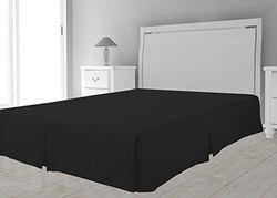 Soleil d'ocre Intemporel Bed Skirt Microfibre, Polyester, Black, 180 x 200 cm