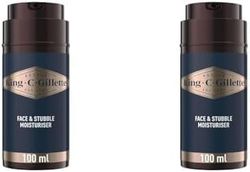 King C. Gillette Face & Beard Moisturiser for Men, 100 ml, with Vitamin B (B3), B5 Complex & Argan Oil, Beard Softener for Men (Pack of 2)