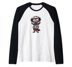 Cool Hyena with Sunglasses and Style Raglan Baseball Tee