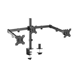 AISENS Eco-tafelhouder, draaibaar en kantelbaar, voor 3 monitoren met 7 kg (3 zwenk- 2 armen) 13-27P, zwart