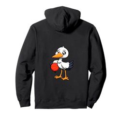 Carino cicogna giocatore di basket Hobby palla sport Felpa con Cappuccio
