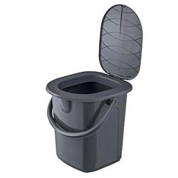 BranQ - Home Essential, tillverkad av 100% återvunnet material, ekologisk, mobil campingtoalett 22 liter med max. Lastkapacitet upp till 120 kg, ECO grå