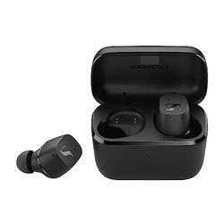 Sennheiser CX True Wireless Auriculares, Bluetooth para música y llamadas con cancelación de ruido pasiva, control táctil personalizable, acentuación de graves, IPX4 y 27 horas de batería, Negro