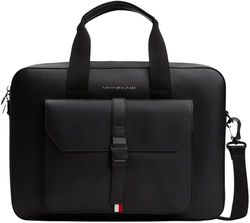 Tommy Hilfiger Maletín para portátil Hombre Foundation con correa para hombro, Negro (Black), Talla Única
