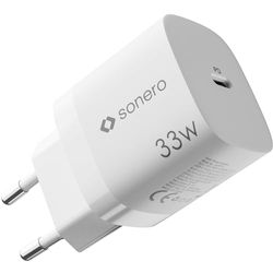 sonero USB-C-laddare, 1 x 20 watt USB-C-port, snabbladdare, USB-strömförsörjning, mobiltelefonladdare med automatisk laddningsströmavkänning, vit