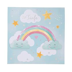 Depesche 0011694-049 Pop-up wenskaart voor doop vouwkaart met muziek, lichtelementen en een originele spreuk, verjaardagskaart incl. envelop, formaat 15,5 x 15,5 cm