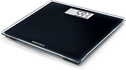 Soehnle Báscula digital Style Sense Compact 100, peso de baño en tamaño compacto, báscula corporal con pantalla LCD fácilmente legible, báscula plana, color negro.