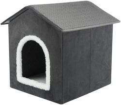 Abri Livia, 38 × 41 × 44 cm, Gris foncé/Blanc