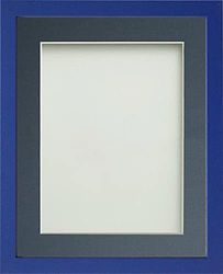 Frame Company Jellybean Range Royal Blue Wooden 14x11 inch Picture Photo Frame with Blue Mount for Image 12x8 inch * Choice of Colours & Sizes* Fitted with Perspex