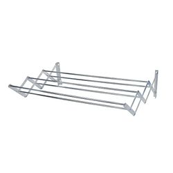Cofan Uittrekbaar wasrek voor de muur, van aluminium, inklapbaar met 6 droogstangen, afmetingen: 80 x 45,5 cm
