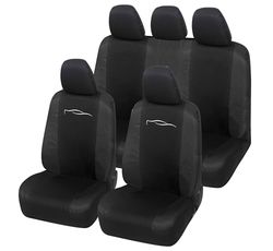 Auto Accessori Lupex Housse de siège Auto Universelle modèle Racing, Housse de Protection pour sièges Avant et arrière, en Polycoton (Noir - Noir)