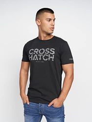 Crosshatch Heren CALEMOORE T-shirt, Zwart, XX-Large, Zwart, XXL