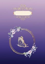 Purple with Gold Elements Lined Notebook: A4, 150 Pages