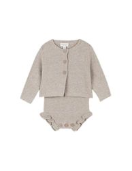 Gocco Unisex baby Conjunto Punto klänning, Piedra, 9 månader