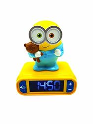 Lexibook - Sveglia digitale Minions con Luce Notturna Snooze e Suoni, Orologio, Bob Luminoso - Giallo/Blu - RL800DES