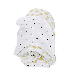 Motherhood katoen-mousseline babydeken, 2-laags, 95x110cm, voorgewassen, geel, geklitten