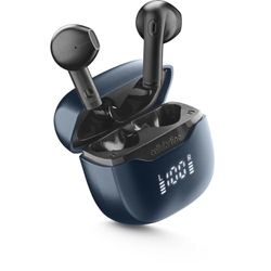 cellularline Core Pro słuchawki douszne Bluetooth z ENC i 4 mikrofonami, technologia Multipoint, wyświetlacz LED, autopairing, 30 godzin pracy baterii, kolor czarny