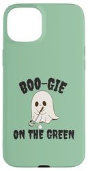 Boo-Gie On The Green Funny Pun Cute Ghost Golfing Design Case for iPhone 15 Plus
