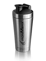 IronMaxx Shaker à protéines - Argenté 750 ml | Shaker à protéines avec bouchon vissé, passoire, échelle | anti-fuite, sans BPA, lavable