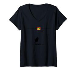 Mujer Bandera de Granada con mapa y nombre del país Granada Camiseta Cuello V