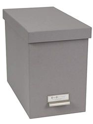 Bigso Box of Sweden File Organiser Storage - Stylish Organiser Box Including 8 Hanging Files - Container for Folders Made of Fibreboard and Paper - Grey