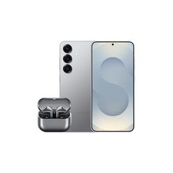 Samsung Galaxy S25 AI Smartphone, 12GB Memory, 128GB Storage, Silver Shadow and Galaxy Buds3, Grey (UK Version)