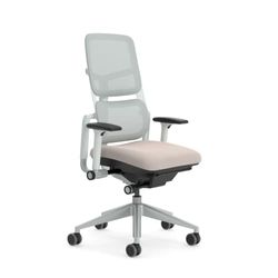 Steelcase Please Air, chaise pivotante ergonomique avec soutien lombaire réglable en hauteur Grège/Gris clair