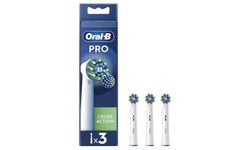Oral-B Cross Action Lot de 3 têtes de rechange blanches pour brosse à dents électrique, poils coudés qui s'adaptent à chaque dent pour un nettoyage en profondeur