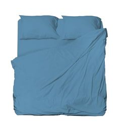 hermet Winner Microfibre Double Bed Sheet Set, Sky Blue, Top Sheet, Fitted Sheet, Pair of Pillowcases