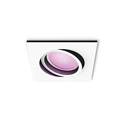 Philips Hue Centura vit kvadrat: infälld spotlight, GU10 spotlights, Philips Hue White and Color, Zigbee & BT, röststyrning via Amazon Alexa, Google Home, Siri