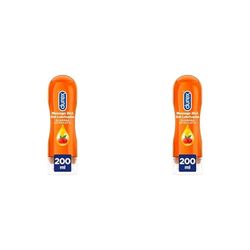 Durex Gel Lubricante Massage 2 en 1 Estimulante Gel de Masaje Erótico y Lubricante Íntimo con Guaraná - 200 ml (Paquete de 2)