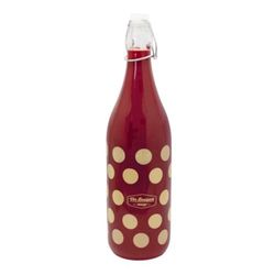 Vin Bouquet FIV 270 Garrafa de vidro vermelha, tampa elástica de 1 l, garrafa reutilizável com design vintage
