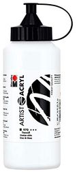 Marabu 12200075970 Artist Acrylique Blanc Titane 500 ml Peinture acrylique fine de qualité artiste à base d'eau Consistance pastel Haute pigmentation Très bonne brillance et opacité Taille unique