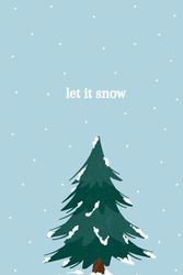 6x9 inch Let it Snow Christmas tree Notebook with 120 Pages