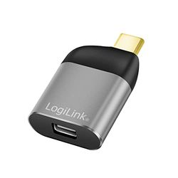 Logilink Adaptateur USB 3.2 Gen2 Ultra HD 8K USB Type C (mâle) vers Mini DisplayPort (Femelle), Couleur : Noir/Gris
