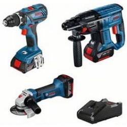 Bosch DGA90127 - Kit de 3 herramientas para taladro GSR 18V-28 + amoladora GWS 18 125 V-LI + Perfo GBH 18V-20 BOSCH-0615990M0S