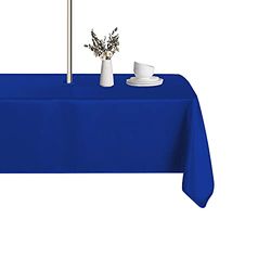 LUSHVIDA Nappe d'extérieur carrée avec Trou de Parasol et Fermeture à glissière, étanche, résiste aux liquides, Infroissable, Lavable, pour Le Printemps, l'été, 152,5 x 152,5 cm, Bleu