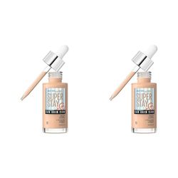 Maybelline Super Stay Skin Tint Foundation, With Vitamin C*, Foundation and Skincare, Long-Lasting up to 24H, Vegan Formula, Shade 10 (Pack of 2)