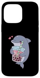 Dolphin Boba Bubble Tea Kids Girls Boys Women Kawaii Dolphin Case for iPhone 14 Pro Max