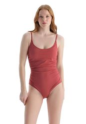 Dagi Knitted Minimizer Swimsuit Costume da, Terracotta, 48 Donna