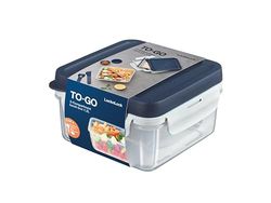 LocknLock To Go Lunch Box with Sandwich Insert, Topping Tray, Cutlery & Sauce Cup, 1.2 L, 100% Airtight and Waterproof Storage Container, Dishwasher and Microwave Safe, BPA-Free