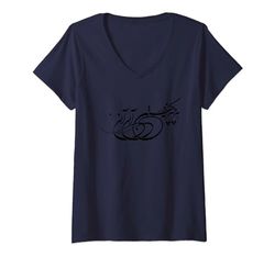 Mujer Caligrafía persa, tipografía persa, idea de regalo persa Camiseta Cuello V