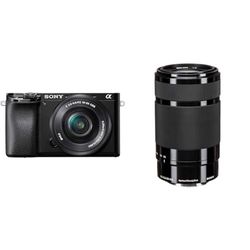 Sony Alpha 6100L - Kit Fotocamera Digitale Mirrorless & SEL-55210B - Obiettivo zoom F4.5-6.3, stabilizzatore ottico, mirrorless APS-C, montaggio E, SEL55210B, nero, 55-210 mm