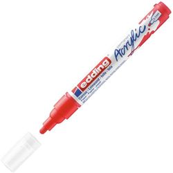 edding 5100 Marcatore Acrilico Medio, Rosso, 1 Marcatore a Vernice Acrilica Waterproof, Punta Tonda 2-3Mm, Pennnarello Acrilico per Disegno Su Tela, Carta, Legno, Marcatore Acrilico per Ciotoli