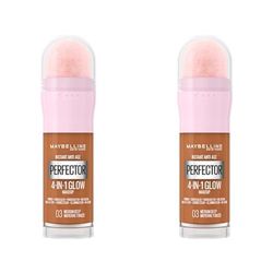 Maybelline New York Instant Anti Age Rewind Perfector, 4-In-1 Glow Primer, Concealer, Highlighter, Self-Adjusting Shades, Evens Skin Tone with a Glow Finish, Shade: 0.3 Medium Deep (Pack of 2)