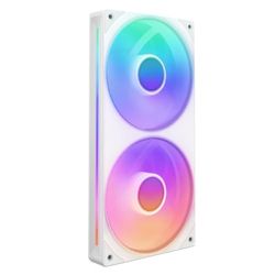 NZXT F240 RGB Core - Unité de Ventilation de 240 mm avec Deux Ventilateurs RVB de 120 mm - Contrôle de la Vitesse et de l'éclairage - Pression Statique et Flux d'air élevés - 8 LED aRGB - Blanc