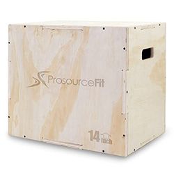 ProsourceFit 3-in-1 houten plyometrische springbox voor cross-conditionering, behendigheid, verticale springtraining en multitrainingen, beige, 16 l x 14 x 12 uur